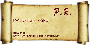Pfiszter Réka névjegykártya